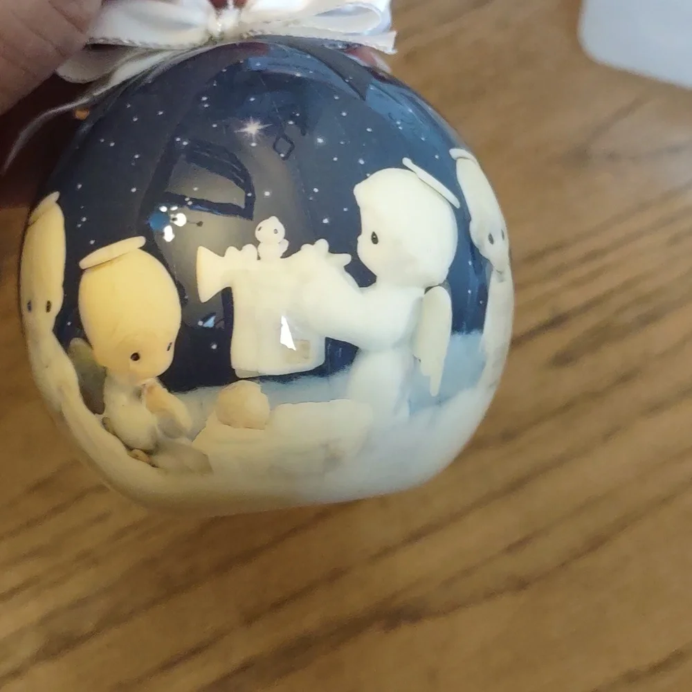 3 Vintage Precious Moments Round Ornaments